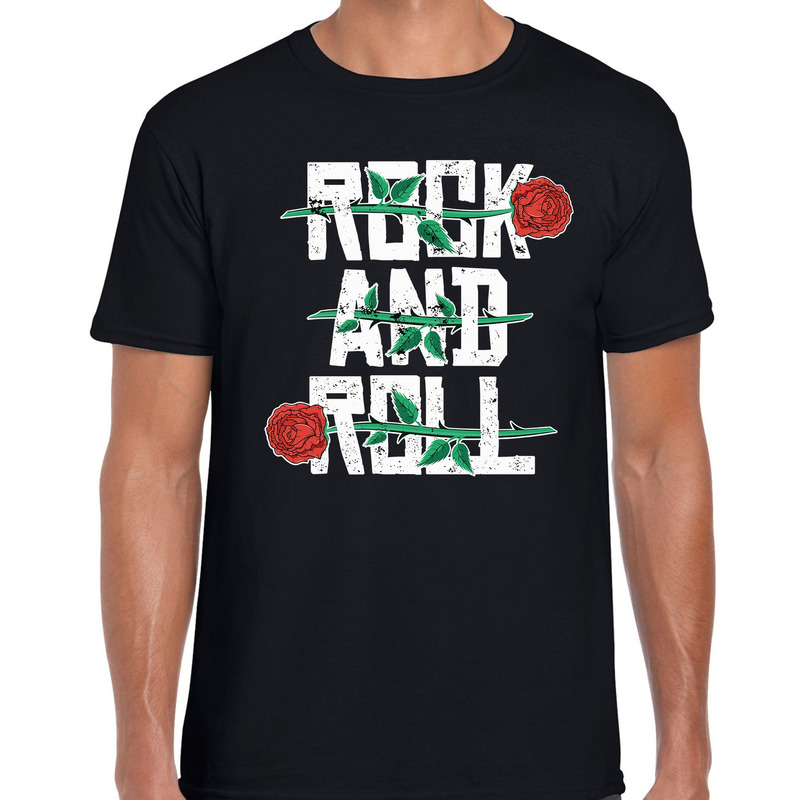 Rock and Roll 50s shirt zwart voor heren Top Merken Winkel